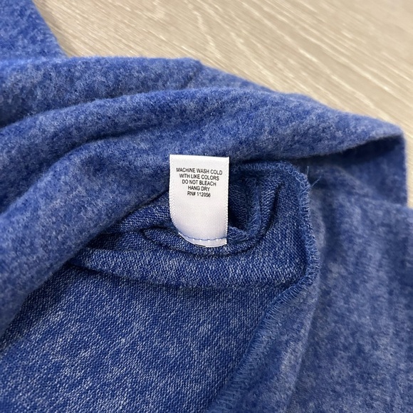 ZENANA Ribbed Brushed Melange Hacci Sweater with a Pocket Blue Size 2X NWOT - Picture 7 of 10